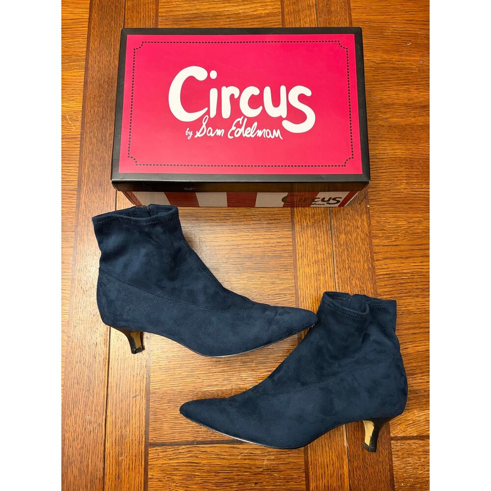 Circus by Sam Edelman Kirby Booties 8 Black Micro Pointed Kitten Heel - Picture 10 of 10